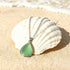 Silver Framed Teardrop Sea Glass Pendant Necklace - Green - image 3
