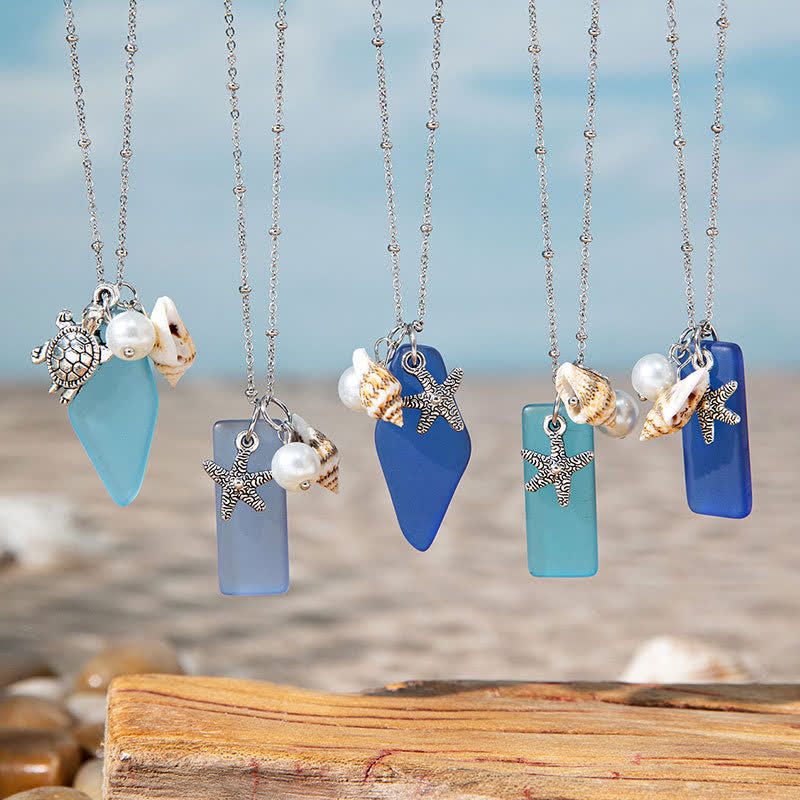 FREE Today: Nautical Themed Charms & Pearls Sea Glass Necklace - image 0
