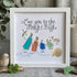 Love You to the Beach & Back Custom Name Sea Glass Framed Art - White - 8" X 8" - image 7
