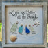 Life Is Better At The Beach Custom Family Name Sea Glass Framed Art - image 0