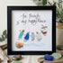 Our Happy Place Custom Family Name Sea Glass Framed Art - Black - 8" X 8" - image 6