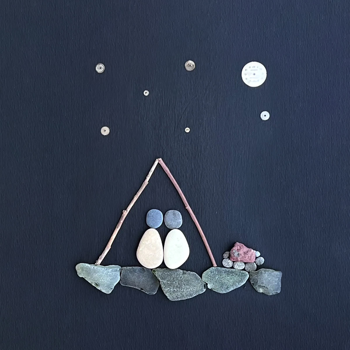 Starry Night Romantic Camping Sea Glass Framed Art - image 2