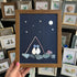 Starry Night Romantic Camping Sea Glass Framed Art - Walnut Brown - 8" X 6" - image 7
