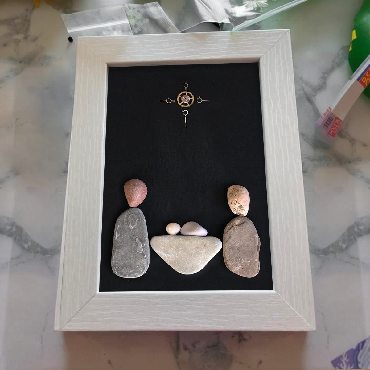 Holy Family Nativity Story Sea Glass Framed Art - image 5
