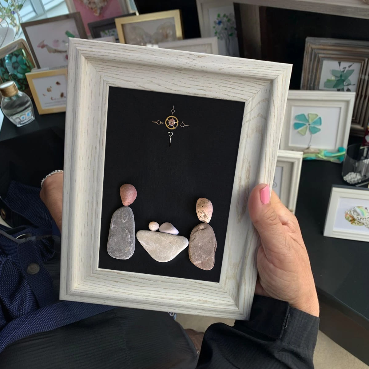 Holy Family Nativity Story Sea Glass Framed Art - image 3