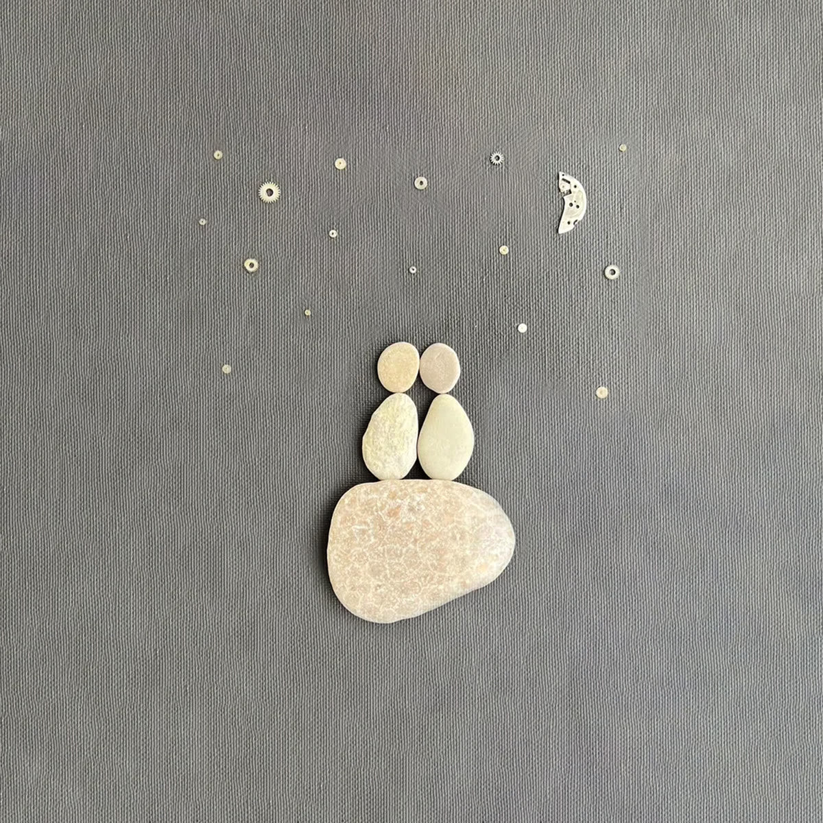Romantic Night Sky Handmade Couple Sea Glass Framed Art - image 2