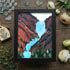 Waterfall Canyon Landscape Sea Glass Framed Art - Black - 8" X 6" - image 8