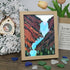 Waterfall Canyon Landscape Sea Glass Framed Art - Oak - 8" X 6" - image 7