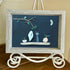 Spooky Cute Ghost & Cat Halloween Sea Glass Framed Art - image 3