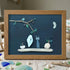 Spooky Cute Ghost & Cat Halloween Sea Glass Framed Art - Walnut Brown - 6" X 8" - image 9
