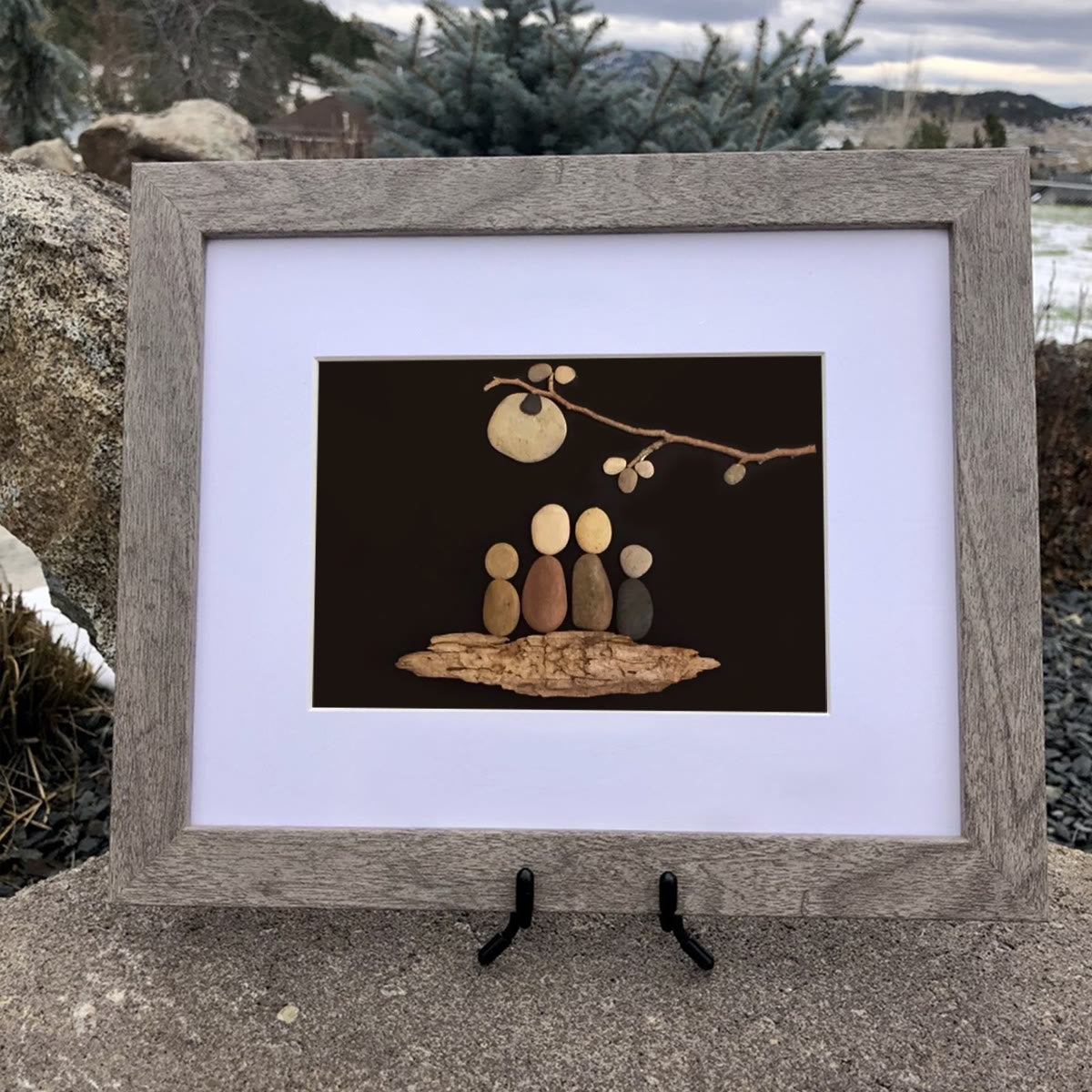 Together Under the Moon Family Sea Glass Framed Art - image 3
