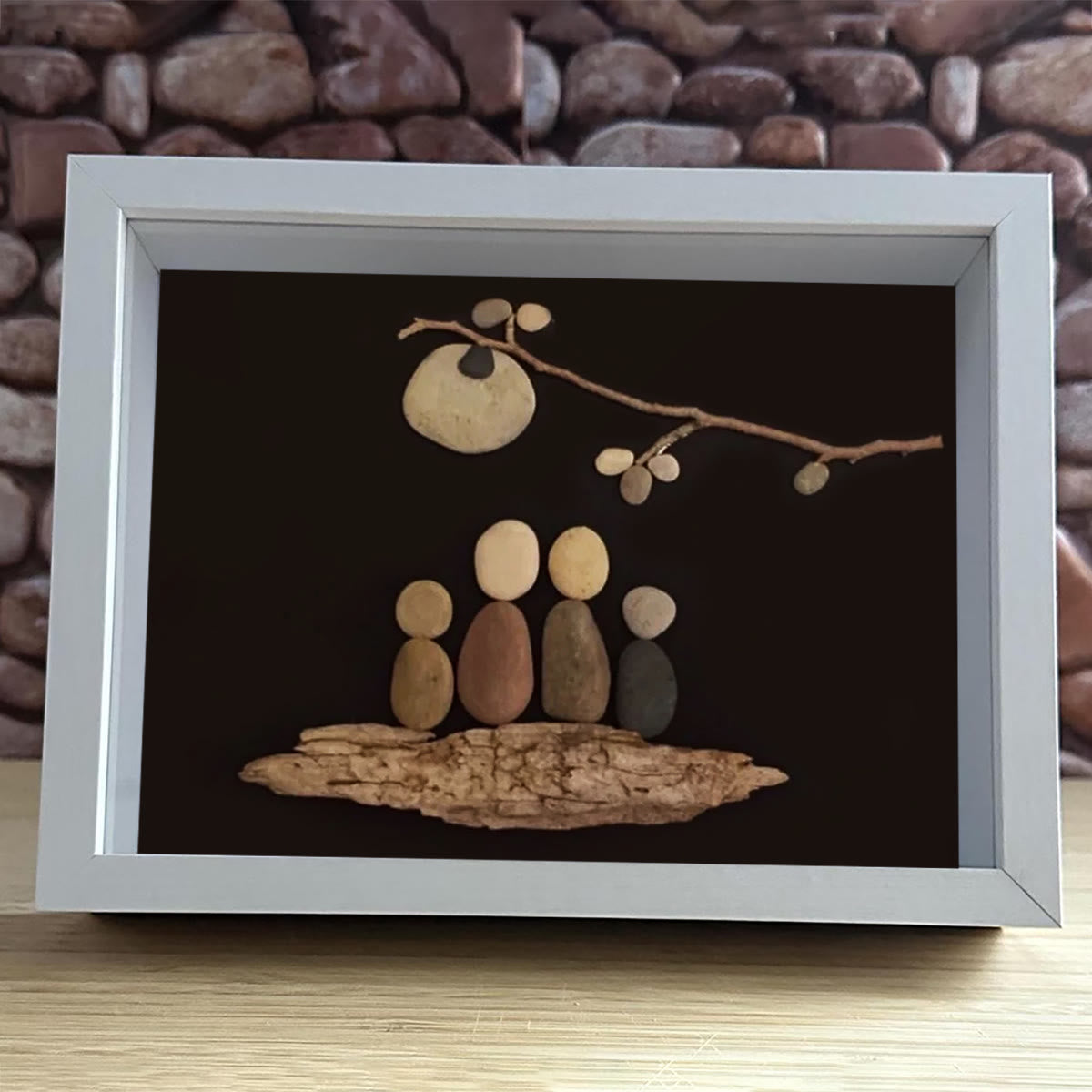 Together Under the Moon Family Sea Glass Framed Art - image 4