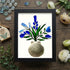 Blue Flower Bouquet Shell Vase Sea Glass Framed Art - Black - 8" X 6" - image 8
