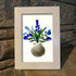 Blue Flower Bouquet Shell Vase Sea Glass Framed Art - image 5