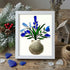 Blue Flower Bouquet Shell Vase Sea Glass Framed Art - White - 8" X 6" - image 9