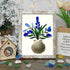 Blue Flower Bouquet Shell Vase Sea Glass Framed Art - Retro White - 8" X 6" - image 10