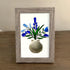 Blue Flower Bouquet Shell Vase Sea Glass Framed Art - image 3