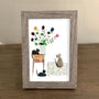 Cats & Flowers Bouquet Housewarming Sea Glass Framed Art - image 0