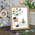 Cats & Flowers Bouquet Housewarming Sea Glass Framed Art - Oak - 8" X 6" - image 6