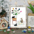 Cats & Flowers Bouquet Housewarming Sea Glass Framed Art - Retro White - 8" X 6" - image 10