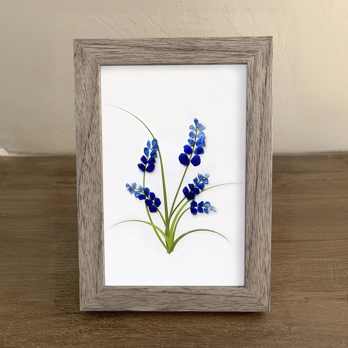 Minimalist Botanical Bluebonnet Sea Glass Framed Art - image 3