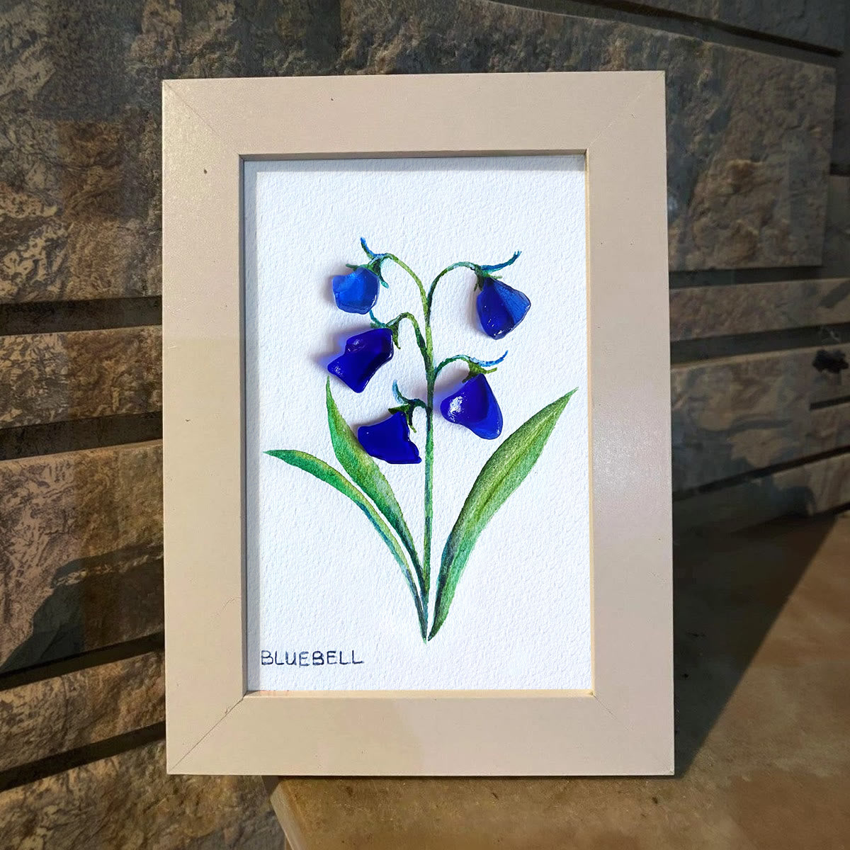 Farmhouse Calming Bluebell Sea Glass Framed Art - image 5