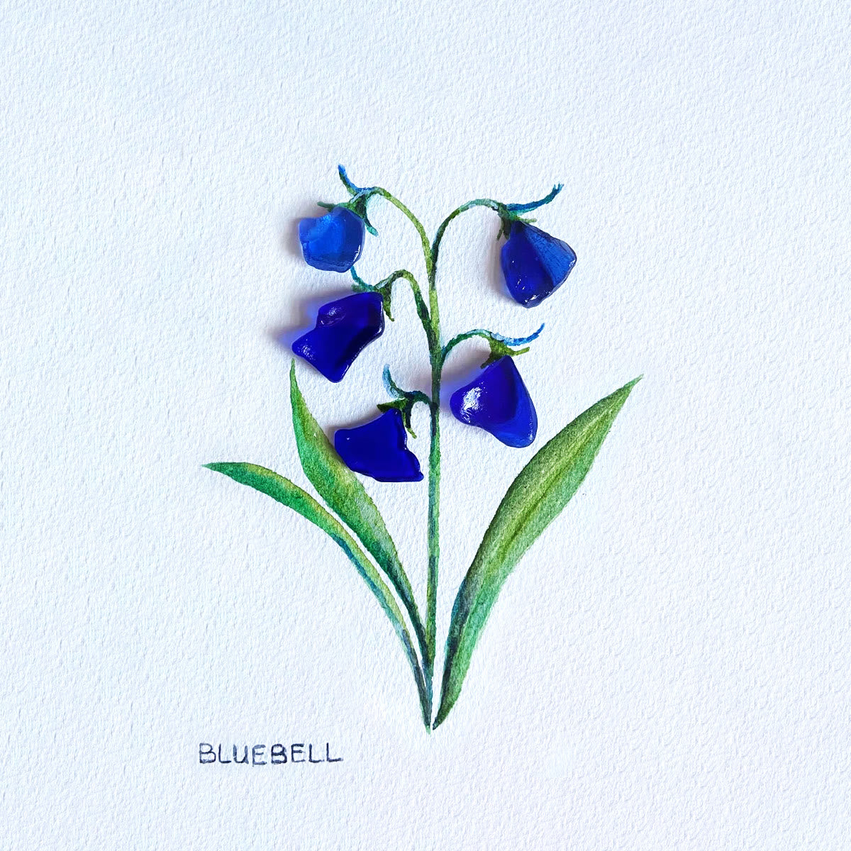 Farmhouse Calming Bluebell Sea Glass Framed Art - image 2