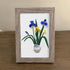 Blue & Yellow Iris Flower Sea Glass Framed Art - image 3