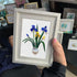 Blue & Yellow Iris Flower Sea Glass Framed Art - image 0