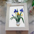 Blue & Yellow Iris Flower Sea Glass Framed Art - image 4