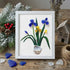 Blue & Yellow Iris Flower Sea Glass Framed Art - White - 8" X 6" - image 9