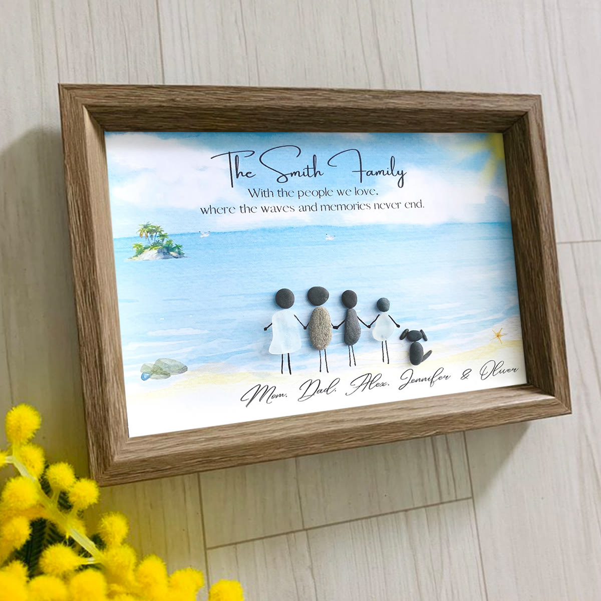 Beach Scene Personalized Family Name Sea Glass Framed Art - image 6