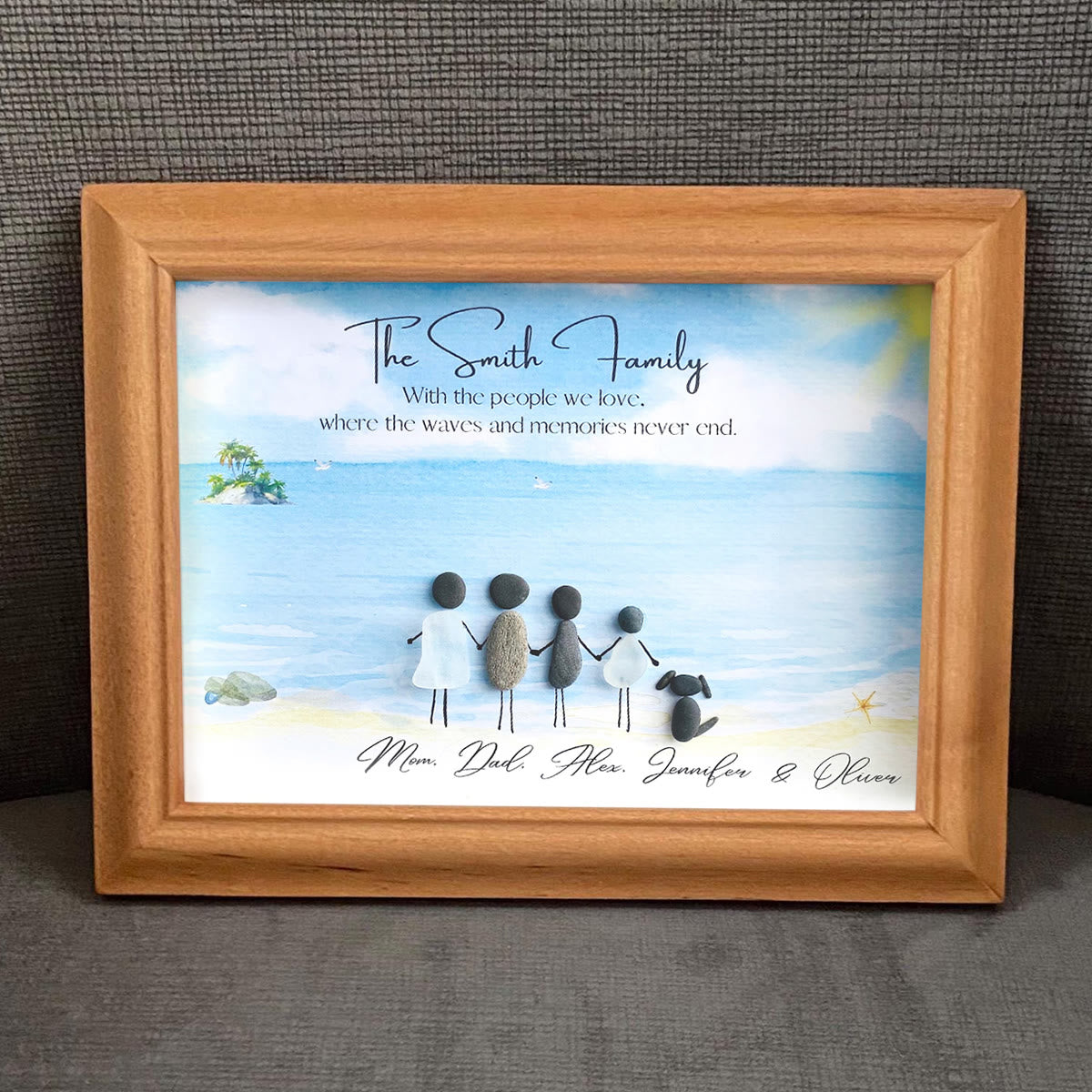 Beach Scene Personalized Family Name Sea Glass Framed Art - image 4
