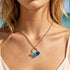 Trio Pendant & Hammered Circle Sea Glass Necklace - image 4
