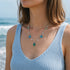 Ethereal Aqua & Sage Sea Glass Teardrop Necklace - image 4