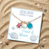 Azure Tide Turtle & Eternity Circle Pendant Sea Glass Necklace - image 2