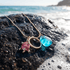 Azure Tide Turtle & Eternity Circle Pendant Sea Glass Necklace - image 7