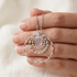 Blush Sea Glass Triple Circle Ripple Pendant Necklace - image 4