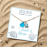 Good Luck Turtle Ocean Aqua Blue Sea Glass Necklace - image 2