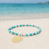 Aqua & White Stone Beaded Necklace With Sea Glass Charm - image 4