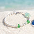 Rare Green Sea Glass & Freshwater Pearl Bracelet - image 4