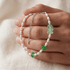Rare Green Sea Glass & Freshwater Pearl Bracelet - image 5