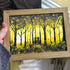 Golden Forest Sunset With Lovers On Bench Sea Glass Framed Art - image 5