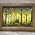 Golden Forest Sunset With Lovers On Bench Sea Glass Framed Art - image 4