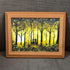 Golden Forest Sunset With Lovers On Bench Sea Glass Framed Art - image 3