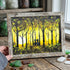 Golden Forest Sunset With Lovers On Bench Sea Glass Framed Art - Retro White - 6" X 8" - image 10