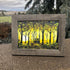 Golden Forest Sunset With Lovers On Bench Sea Glass Framed Art - image 2