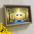 Forest River Scene Birds & Leaves Sea Glass Framed Art - image 3