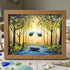 Forest River Scene Birds & Leaves Sea Glass Framed Art - Walnut Brown - 6" X 8" - image 7