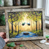 Forest River Scene Birds & Leaves Sea Glass Framed Art - Retro White - 6" X 8" - image 10